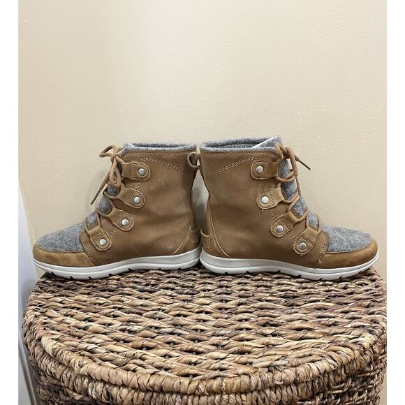 Sorel Boots Womens Explorer Joan Insulated Snow Boot Brown Suede 7.5 - Picture 3 of 9